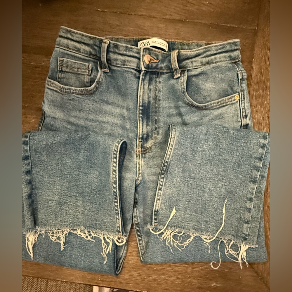Zara cropped flare jeans